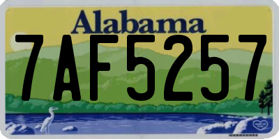 AL license plate 7AF5257