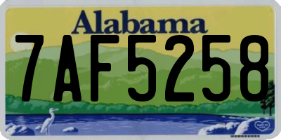 AL license plate 7AF5258