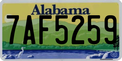 AL license plate 7AF5259
