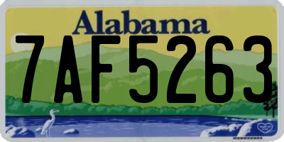 AL license plate 7AF5263