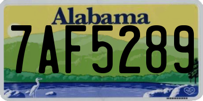 AL license plate 7AF5289