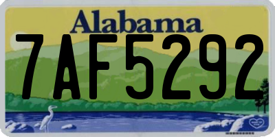 AL license plate 7AF5292