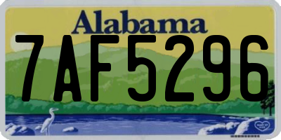 AL license plate 7AF5296