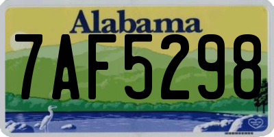 AL license plate 7AF5298