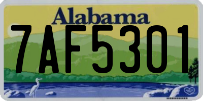 AL license plate 7AF5301