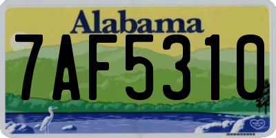 AL license plate 7AF5310