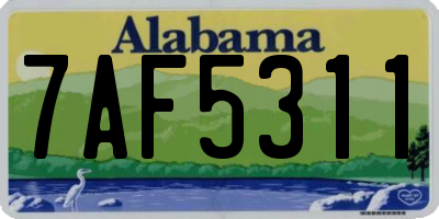 AL license plate 7AF5311