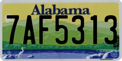 AL license plate 7AF5313