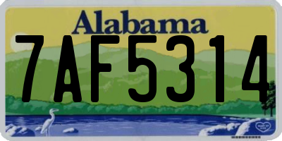 AL license plate 7AF5314