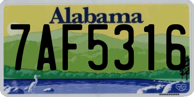 AL license plate 7AF5316