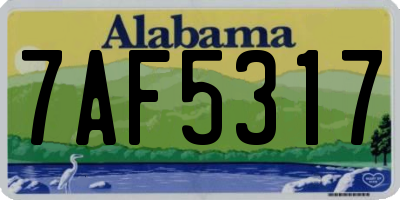 AL license plate 7AF5317