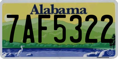 AL license plate 7AF5322