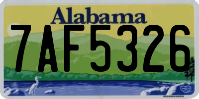 AL license plate 7AF5326