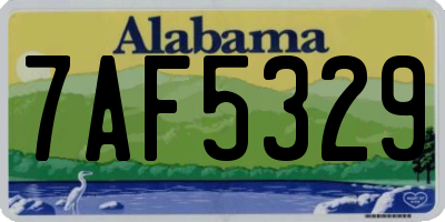 AL license plate 7AF5329