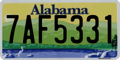 AL license plate 7AF5331