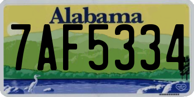 AL license plate 7AF5334