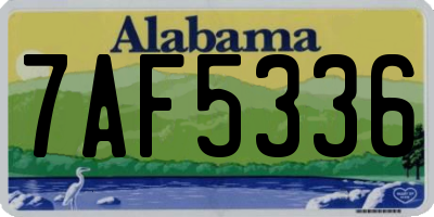 AL license plate 7AF5336