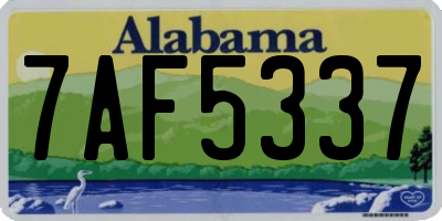 AL license plate 7AF5337