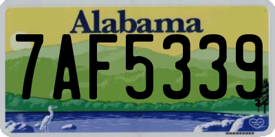 AL license plate 7AF5339