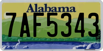 AL license plate 7AF5343