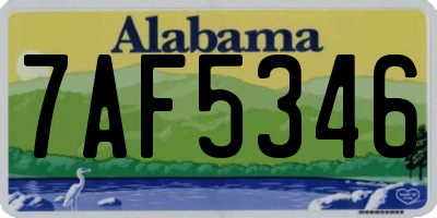 AL license plate 7AF5346