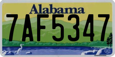 AL license plate 7AF5347
