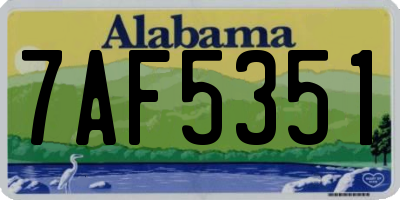 AL license plate 7AF5351
