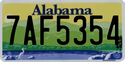AL license plate 7AF5354