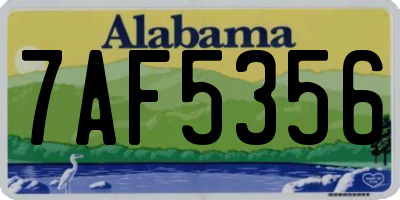 AL license plate 7AF5356