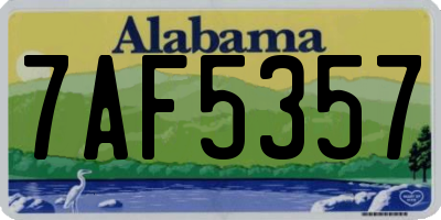 AL license plate 7AF5357