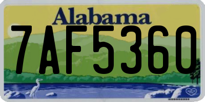 AL license plate 7AF5360
