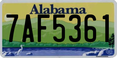 AL license plate 7AF5361