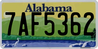 AL license plate 7AF5362