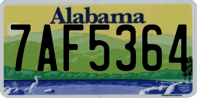 AL license plate 7AF5364
