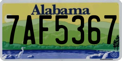 AL license plate 7AF5367