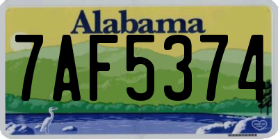 AL license plate 7AF5374