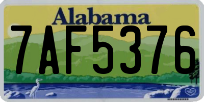 AL license plate 7AF5376
