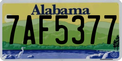 AL license plate 7AF5377