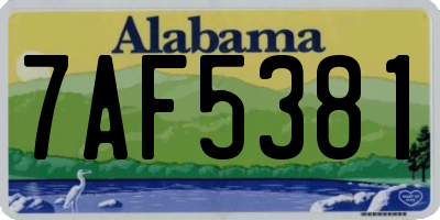 AL license plate 7AF5381