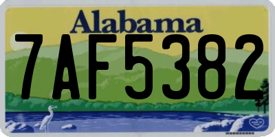 AL license plate 7AF5382