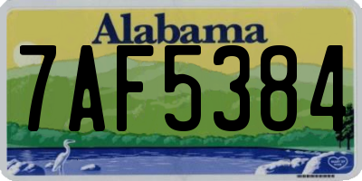 AL license plate 7AF5384