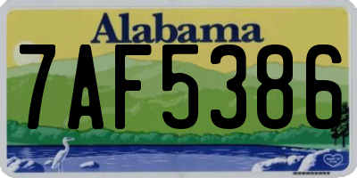 AL license plate 7AF5386