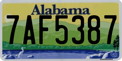 AL license plate 7AF5387