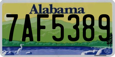 AL license plate 7AF5389