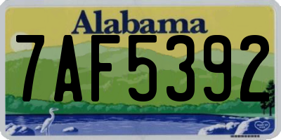 AL license plate 7AF5392