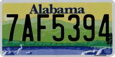 AL license plate 7AF5394