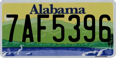 AL license plate 7AF5396