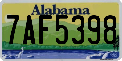 AL license plate 7AF5398