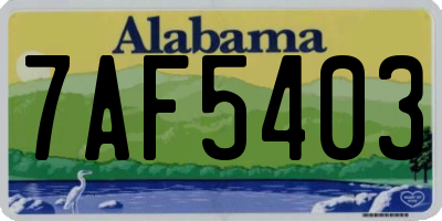AL license plate 7AF5403