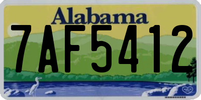 AL license plate 7AF5412